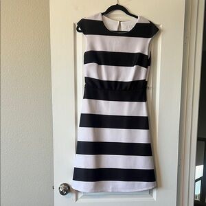 New York & Company Black and White Midi Dress